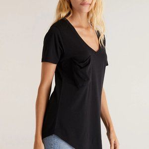 Z Supply Slub Pocket V-Neck Tee-Black Size-S Never Worn